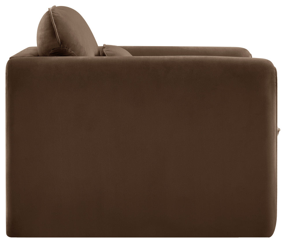 Sloan Brown Velvet Fabric Chair