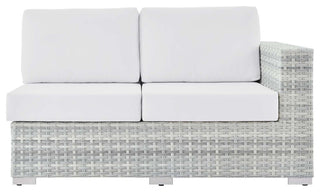 Convene Outdoor Patio Right-Arm Loveseat Light Gray White