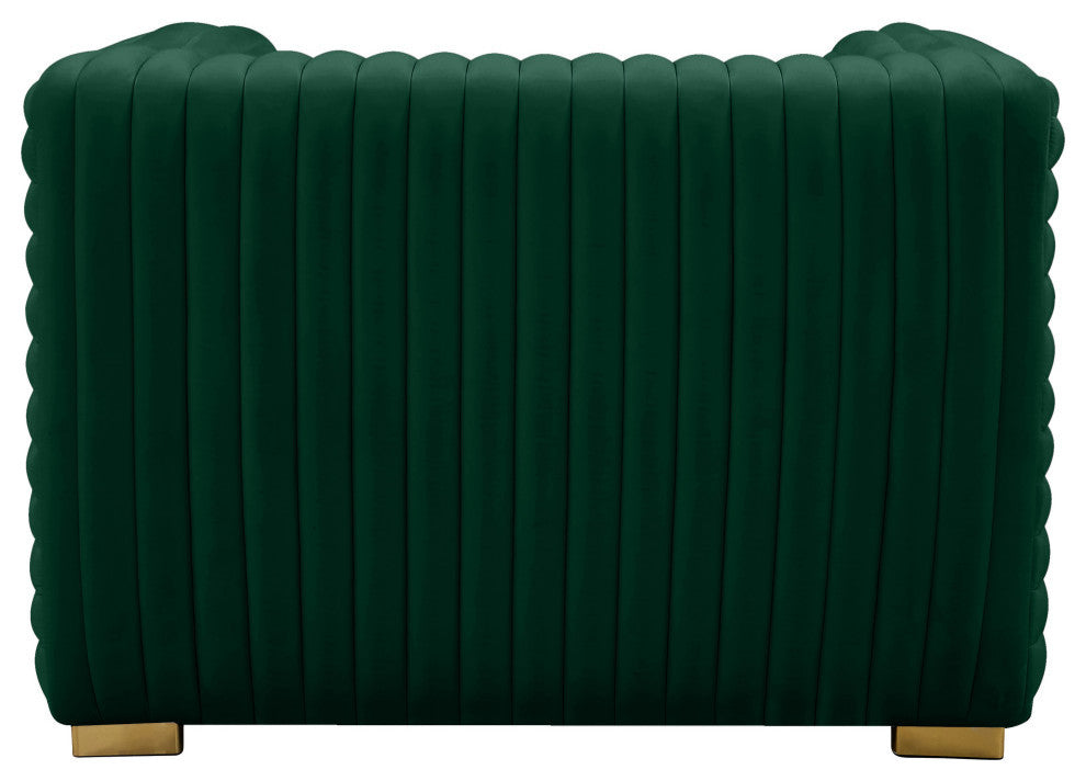 Ravish Velvet Upholstered Chair, Green, Chair