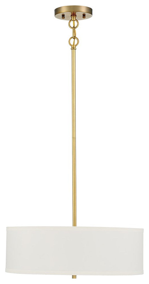 Savoy House Meridian 3 Light Pendant M70109NB, Warm Brass