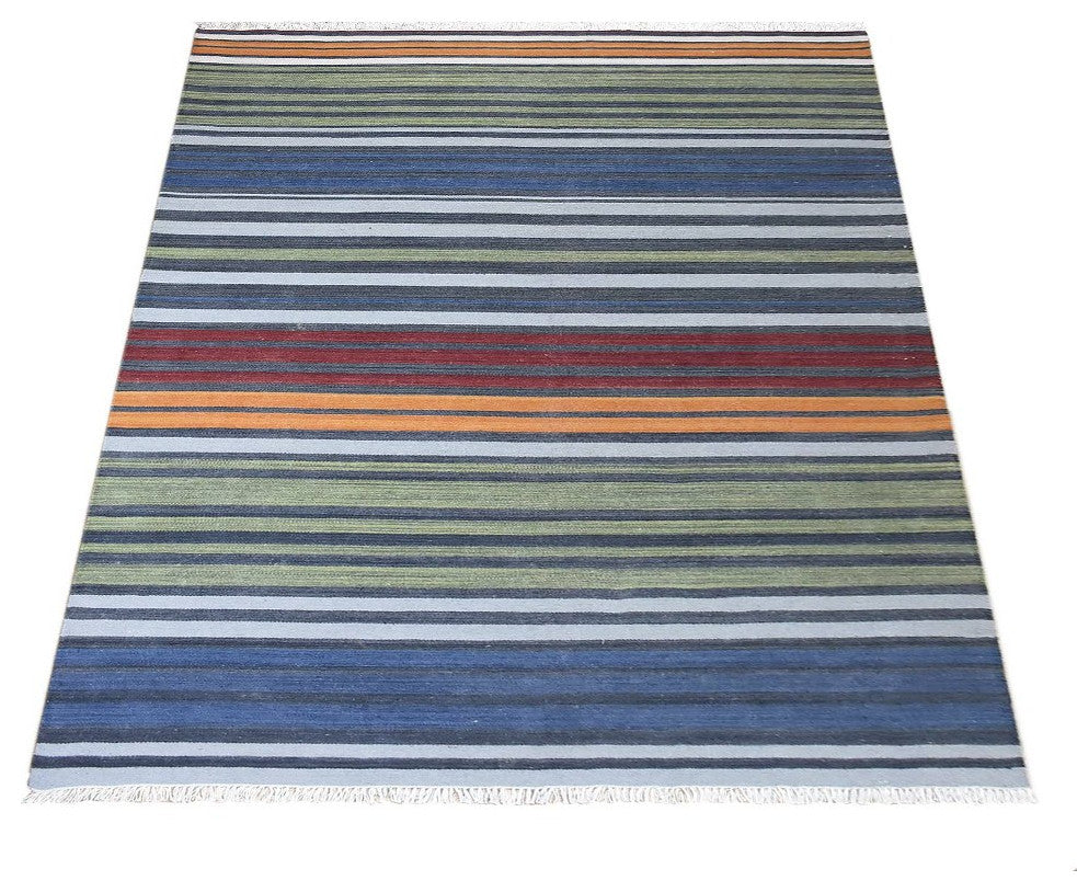 HAND WOVEN FLAT WEAVE KILIM WOOL ECO-FRIENDLY AREA RUGS-Contemporary,Multicolor
