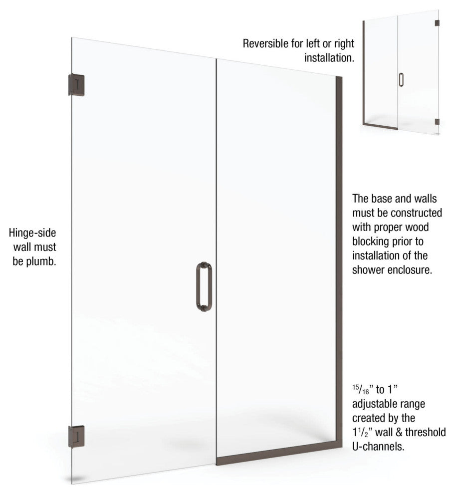 Basco CELA-935-47-76CL Celesta 76"H x 47"W Pivot Frameless Shower - Brushed