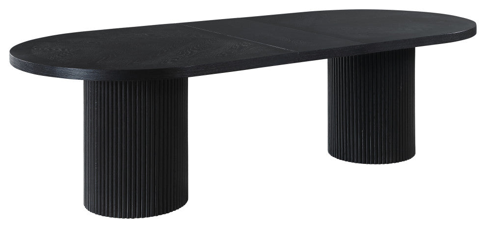 Belinda Oak Wood Dining Table, Black
