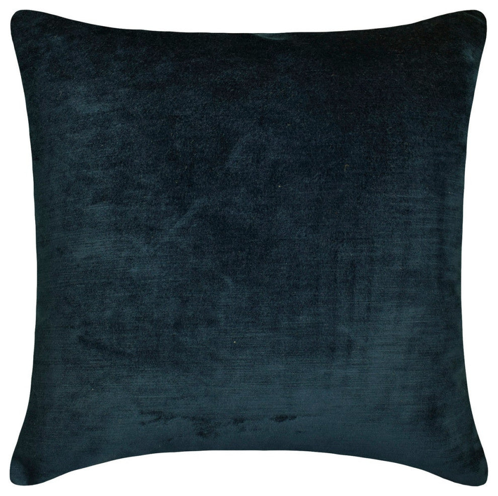 Blue Velvet Pillowcase 20"x20" Pillow Cover Top Zipper - Velvet Blue Jules