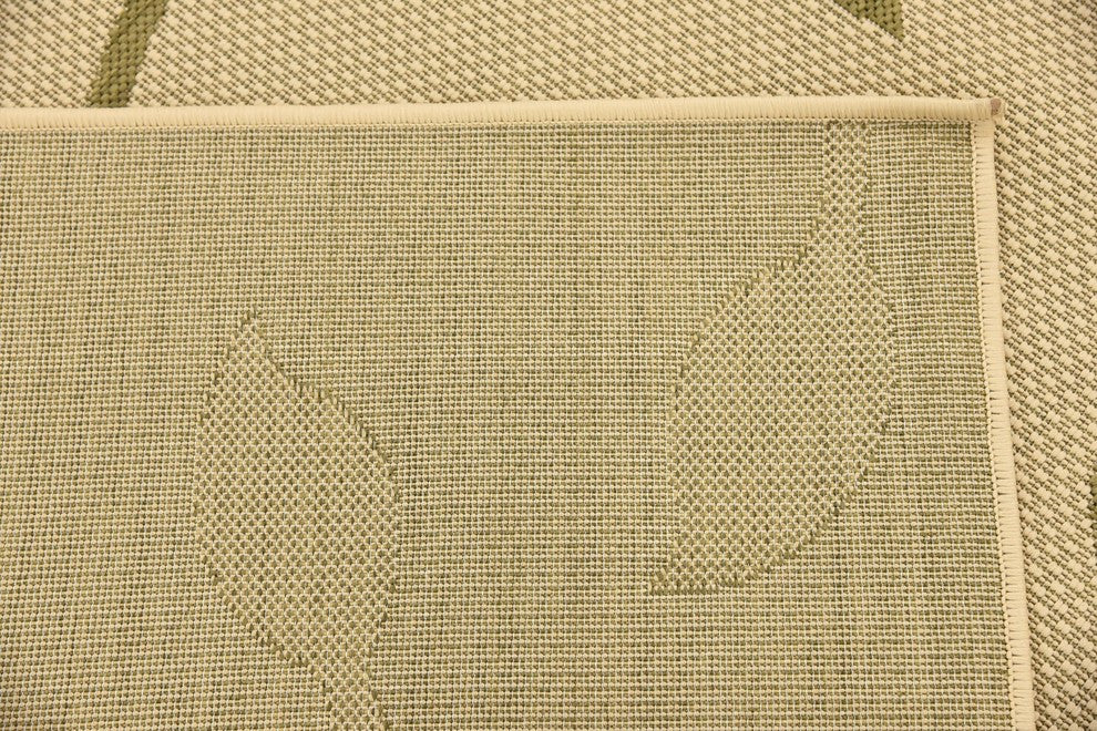 Rug Unique Loom Outdoor Botanical Green Square 6' 0 x 6' 0