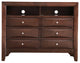 Marilla Cappuccino 6 Drawer Chest of Drawers, 47"x17"x37"