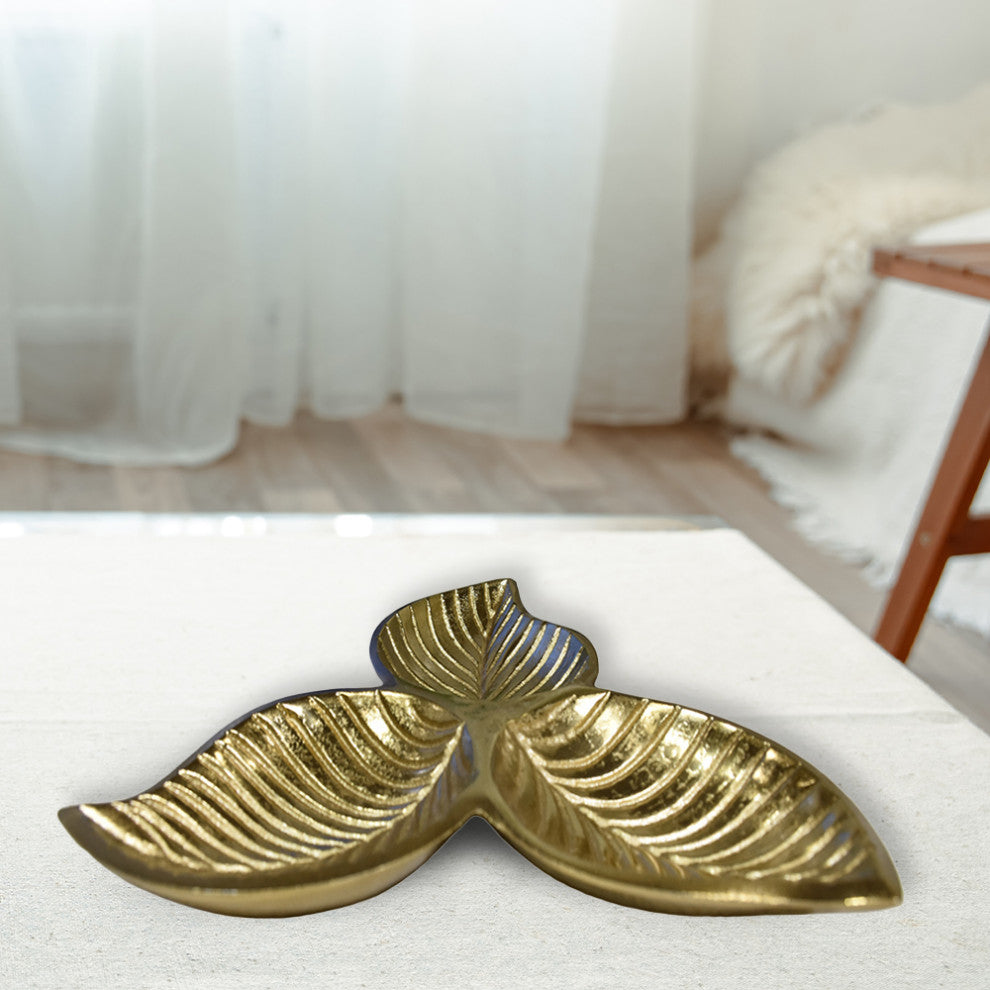 Handmade Decorative Aluminium Tray, Gold Color Coated