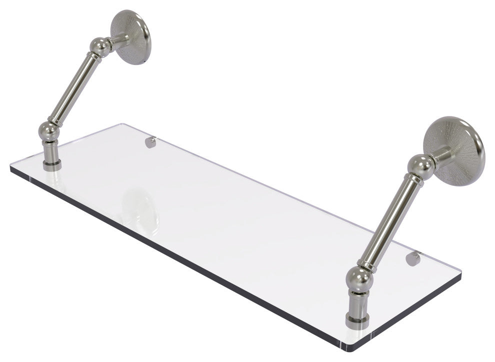 Prestige Monte Carlo 24" Floating Glass Shelf, Satin Nickel
