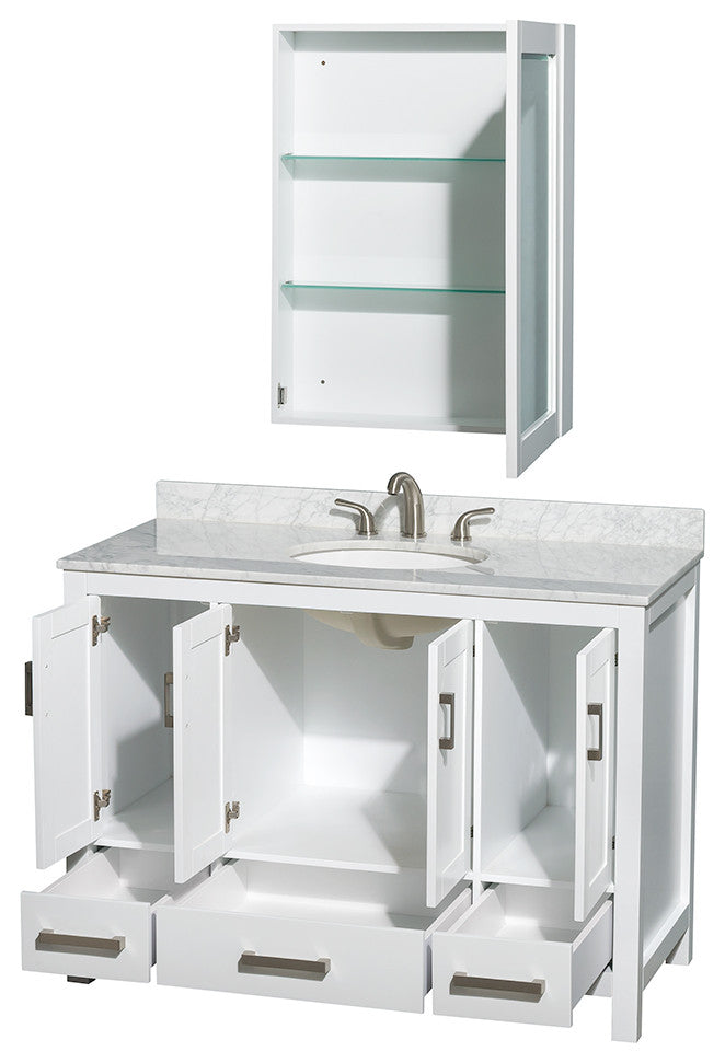 Wyndham WCS141448SWHCMUNOMED 48 Inch Single Bathroom Vanity in White