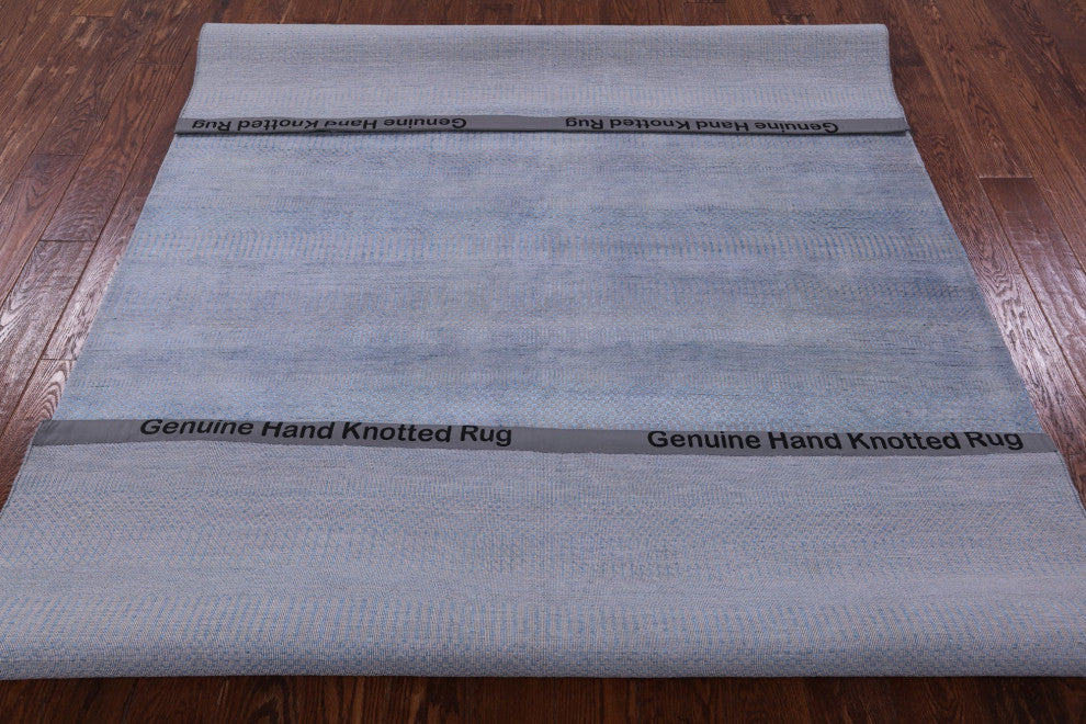 Wool and Silk Hand Knotted Savannah Grass Rug 6' 1" X 9' 3" Q11394