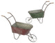 Set of 2, Assorted Metal Antique Wheelbarrows