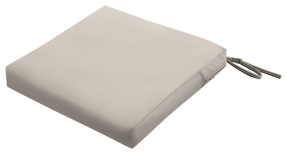 Square Patio Seat Cushion Slip Cover and Foam, Mushroom, 19"x19"x3"