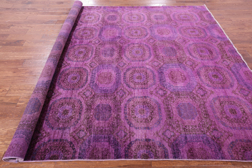7' 10" X 9' 9" Hand-Knotted Full Pile Overdyed Mamluk Rug - Q12732