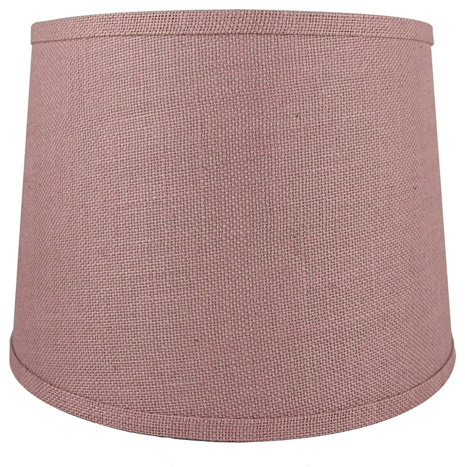 French Drum Burlap Lampshade, 10"x12"8.5", Dusty Rose