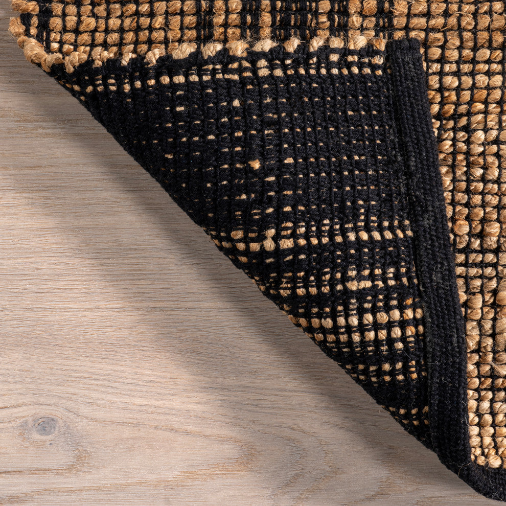Nuloom Odette Braided Striped Jute Rug, Natural 5' x 8'