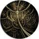 Gold Metallic Fabric Pattern, Digital Art Round Wall Art, 11"