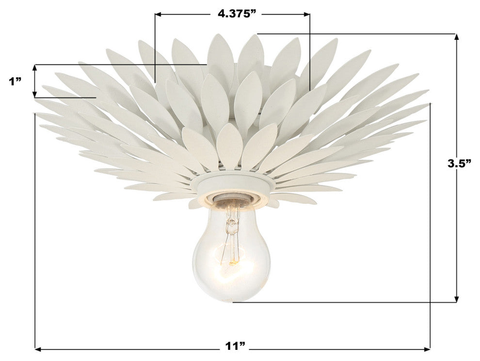 Crystorama Lighting Group 500 Broche 11"W Semi-Flush Ceiling - Matte White
