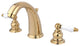 Kingston Brass Widespread Bathroom Faucet, Polished Brass