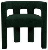 Athena Boucle Fabric Upholstered Accent / Dining Chair, Green