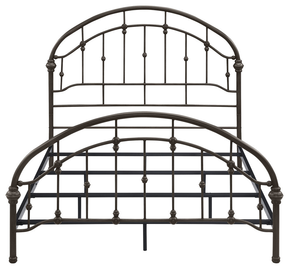 Coaster Rowan Transitional Metal Queen Open Frame Bed in Dark Bronze