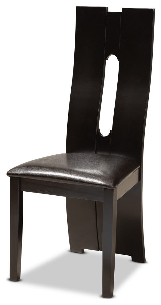 Cameo Contemporary Dark Brown 5-Piece Dining Set, U-Leg Table