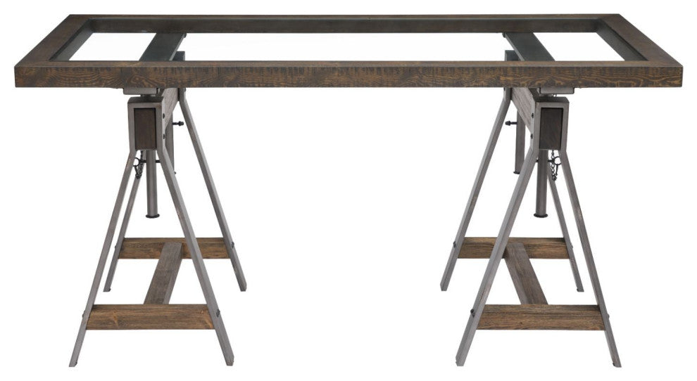 Modus Medici Adjustable Desk in Charcoal Brown