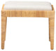 Modern Bohemian Natural Brown Rattan Mahogany Wood Ottoman
