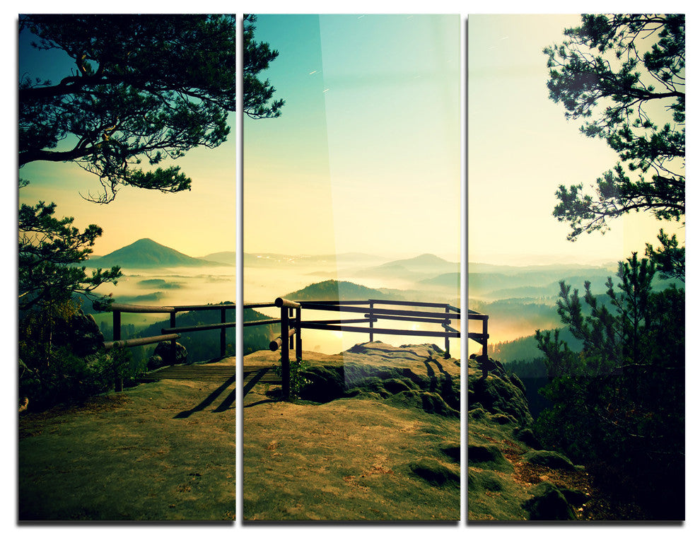 "Full Moon Autumn Midnight" Photo Metal Wall Art, 3 Panels, 36"x28"