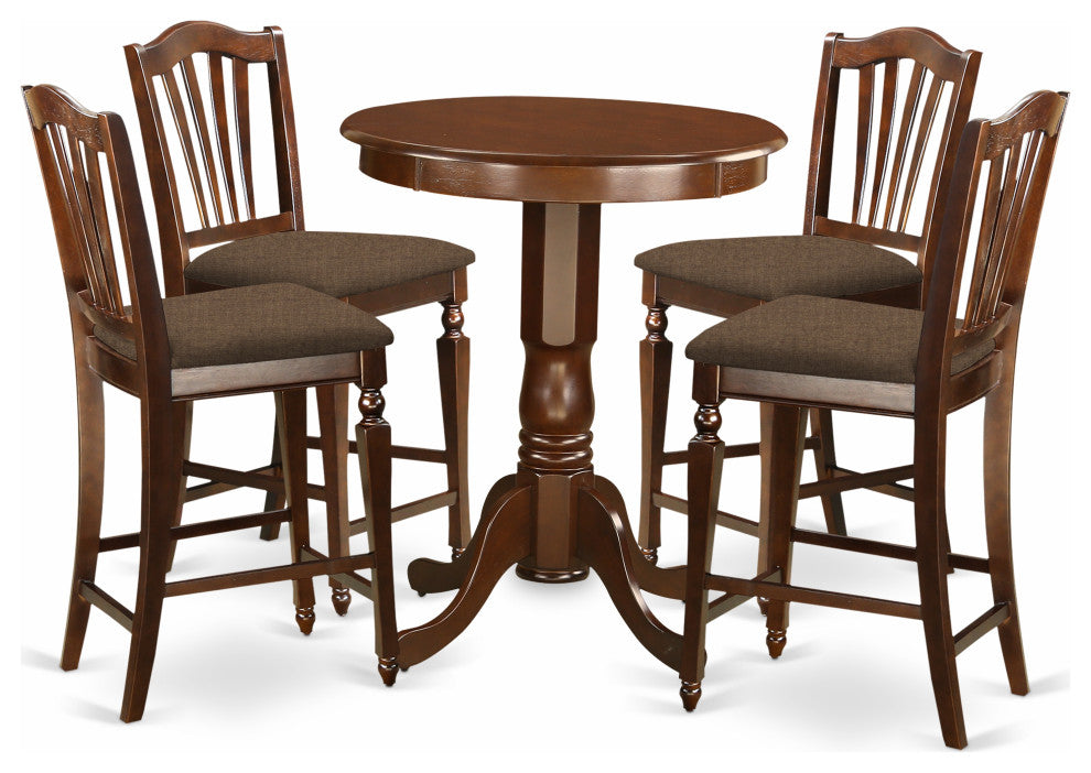 5 Pc Counter Height Set - High Table And 4 Dining Chairs