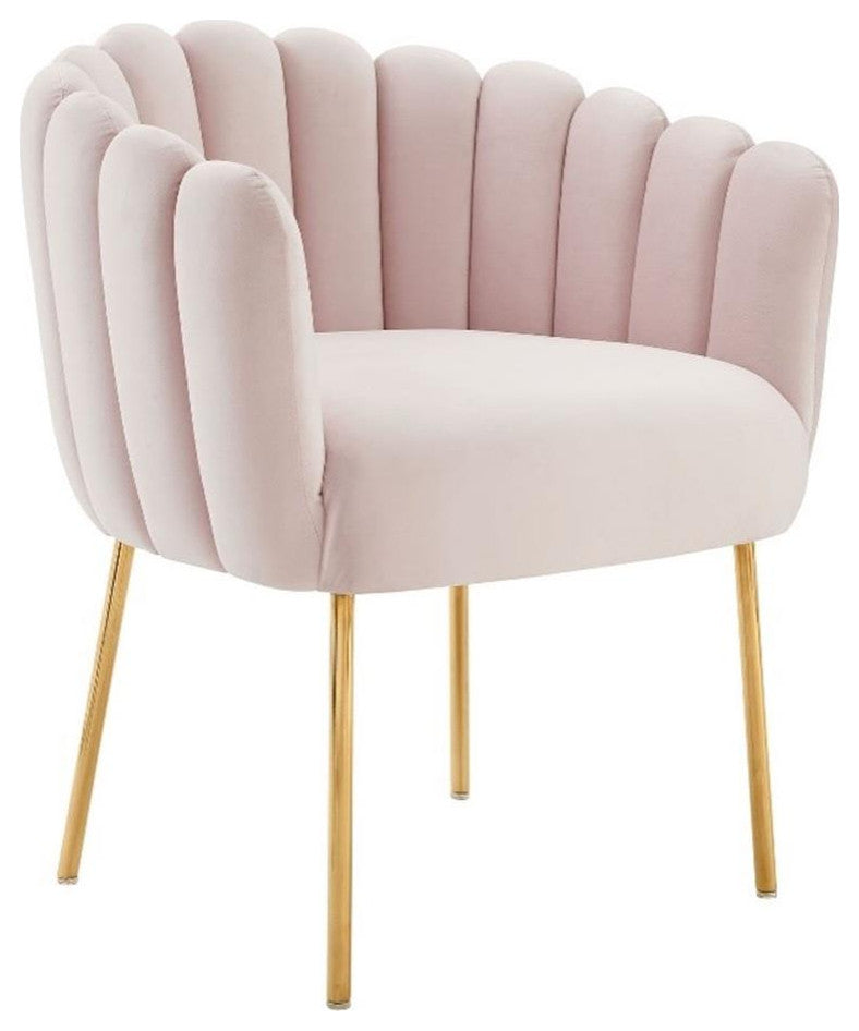 Sanna Channel Tufted Performance Velvet Armchair, Pink