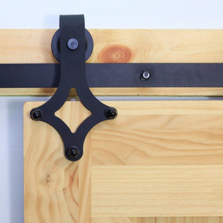 Single Sliding Barn Door Hardware Kit, Diamond Design