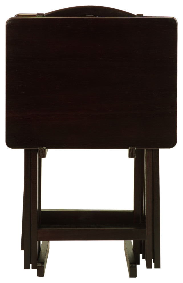 5 Pieces Tray Table Set, Espresso