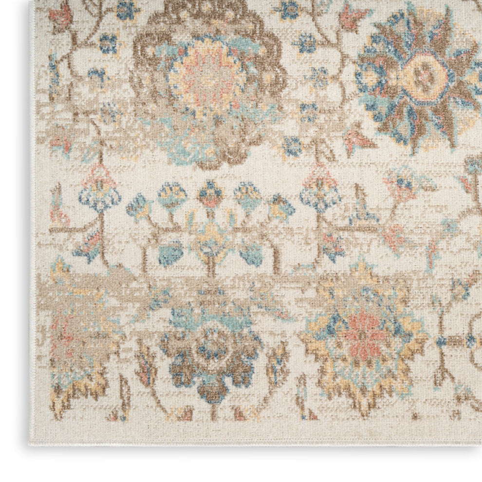 Nourison Washable Decor 6'7" x 9' Beige Vintage Indoor Rug