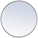 Pemberly Row 42" Round Contemporary Metal Frame Mirror in Black