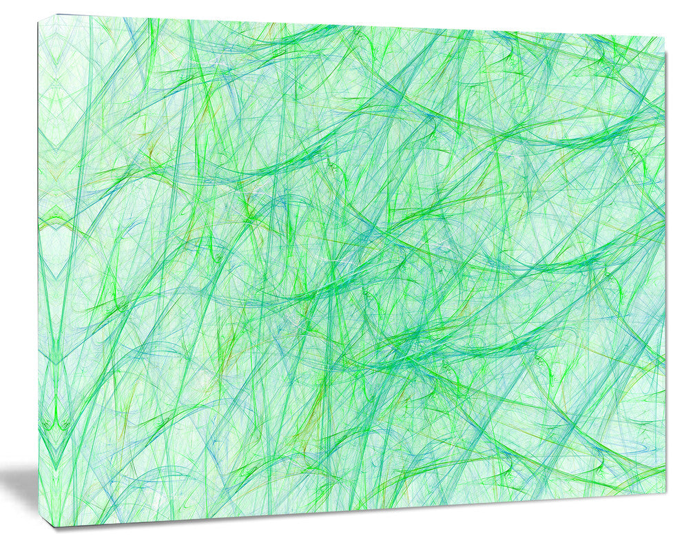 Clear Green Veins of Marble, Oversized Abstract Canvas Art Print, 60x40