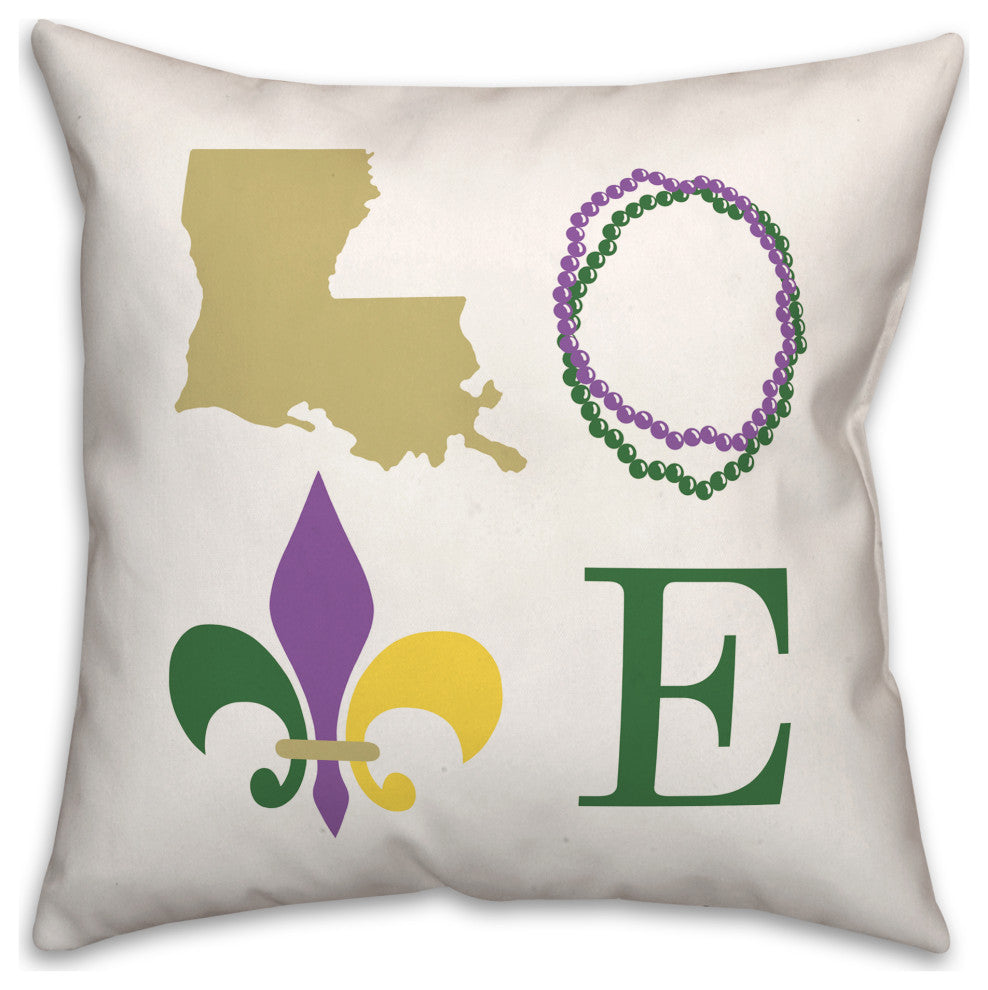 Louisiana Love 18x18 Spun Poly Pillow