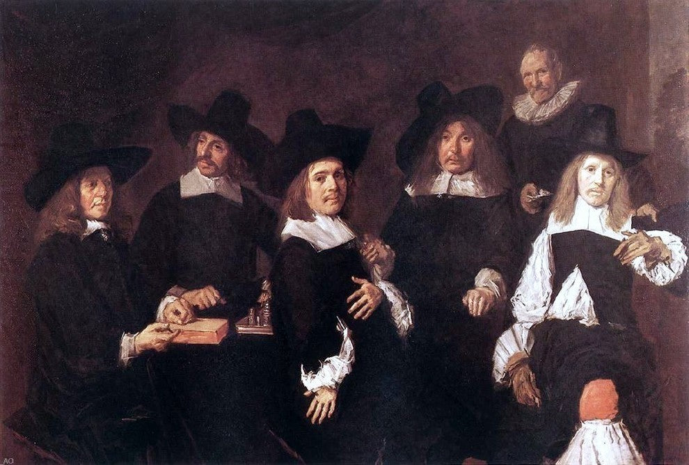 Frans Hals Regents of The Old Men's Alms House Premium Canvas Print
