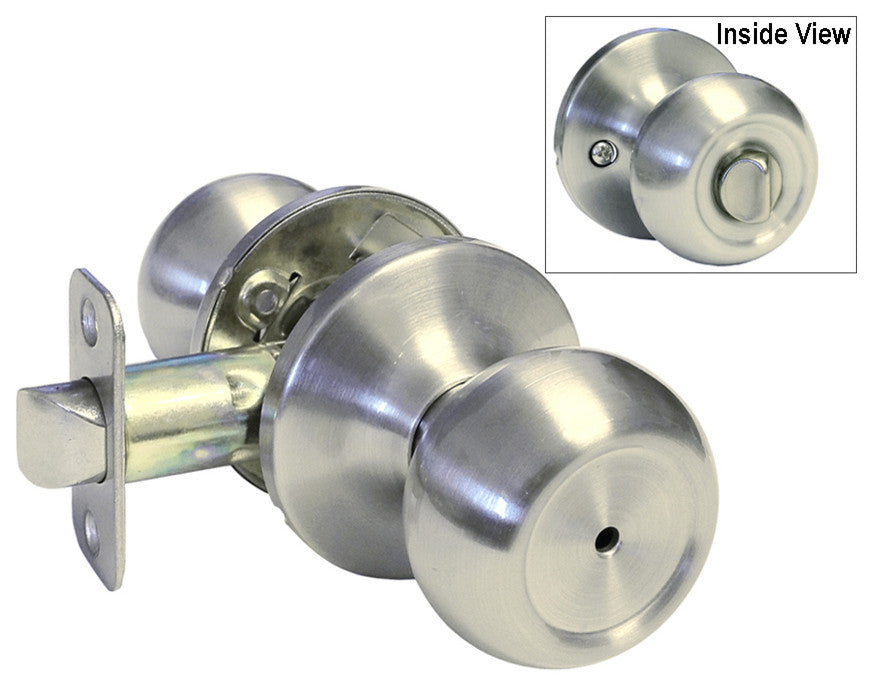Round Door Knob, Satin Nickel, Privacy