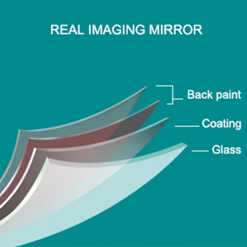 50" Lx14" W Rectangle Glass Framed Wall Mounted Bathroom Vanity Mirror