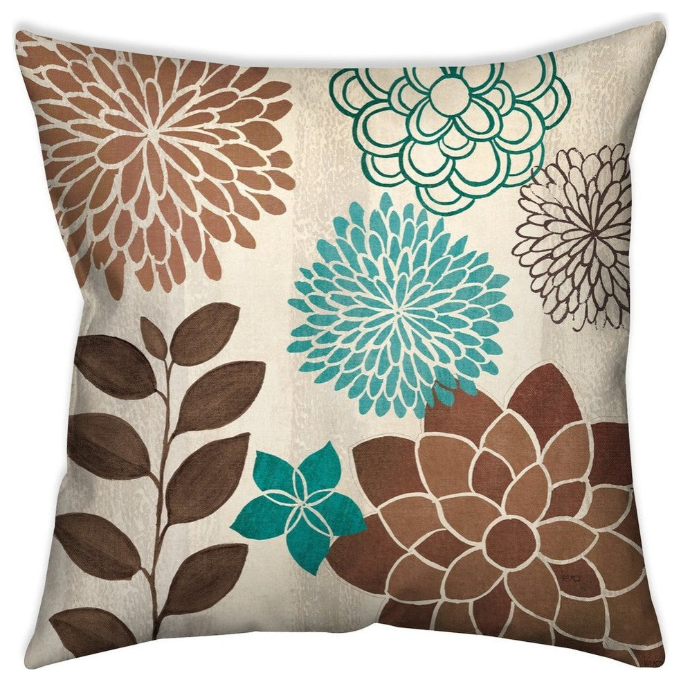 Laural Home Abstract Garden I 18" X 18" Indoor Decorative Pillow