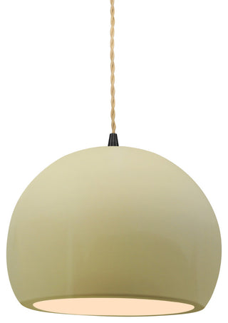 Radiance Small Globe 1-Pendant, Vanilla Gloss/Matte Black/Beige Twisted, LED