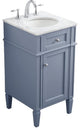 Elegant Decor Park Avenue 18" Single Marble Top Bathroom Vanity in Gray