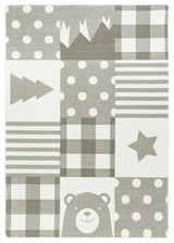 Patchwork Boy 3'10" x 5'4" area rug in color Linen