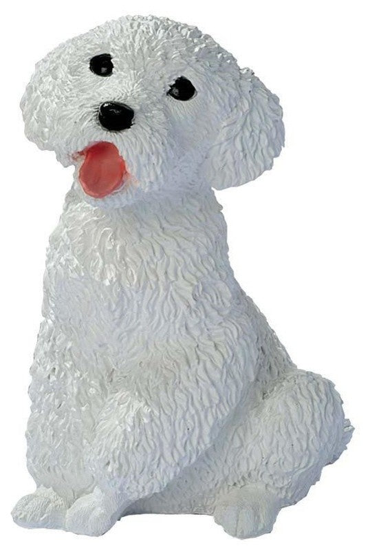 White Poodle Puppy Dog Statue Sculpture Figurine