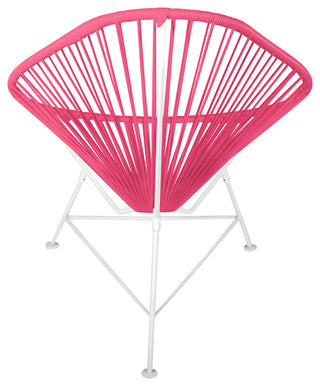 Junior Indoor/Outdoor Handmade Acapulco Chair, Pink Weave, White Frame