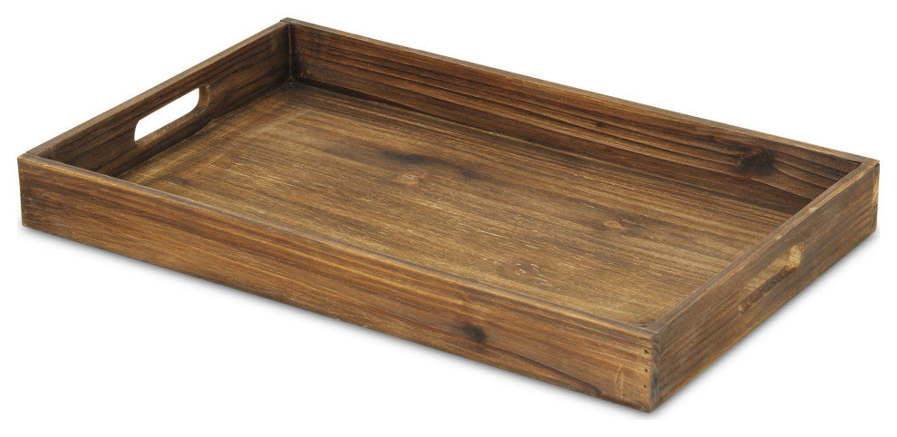 Minimalist Dark Brown Wooden Tray