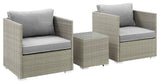 Repose 3-Piece Outdoor Sectional Set, Light Gray Gray