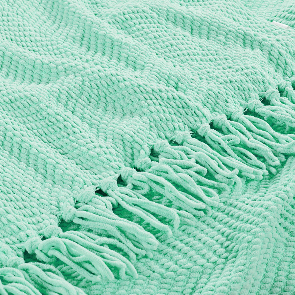 Tweed Knitted Throw Blanket, Bay, 50"x60"