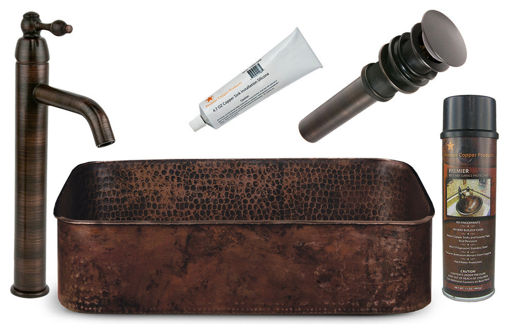 Vessel Sink, Faucet and Accessories Package- BSP1_PVTREC19DB
