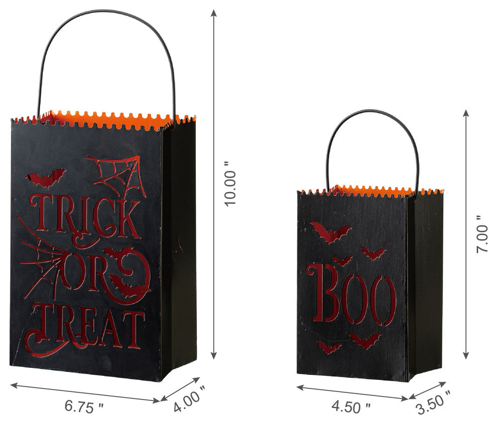 Halloween Metal Trick or Treat Bucket, Set of 2